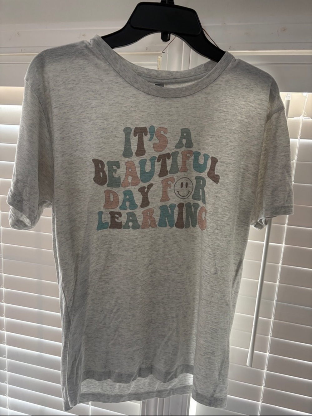 Graphic Tee "It's a Beautiful Day for Learning" - Gray